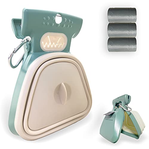 Jondarla Dog Pooper Scooper, Portable Poop Scooper Handheld Size for Walking Large and Small Dogs Outside Yard or Travel Outdoors, Pup Poop Scoop with Container and 30pcs Pet Waste Bag Attachment