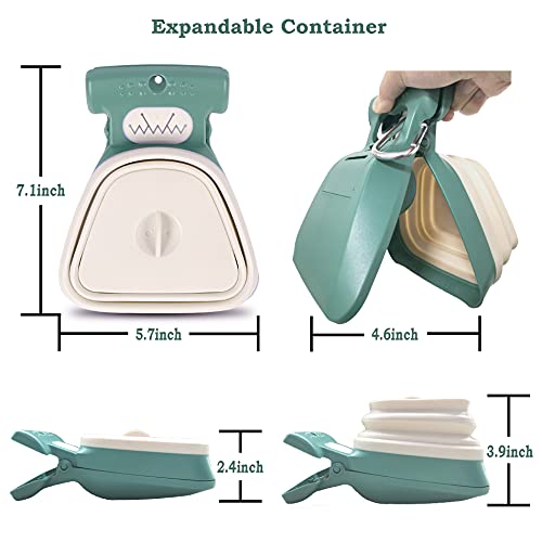 Jondarla Dog Pooper Scooper, Portable Poop Scooper Handheld Size for Walking Large and Small Dogs Outside Yard or Travel Outdoors, Pup Poop Scoop with Container and 30pcs Pet Waste Bag Attachment