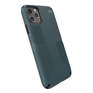 speck products presidio2 grip case, compatible with iphone 11 pro max,polycarbonate, terrain green/black/caramel brown