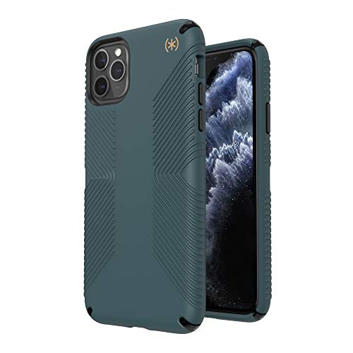 Speck Products Presidio2 Grip Case, Compatible with iPhone 11 PRO Max,Polycarbonate, Terrain Green/Black/Caramel Brown