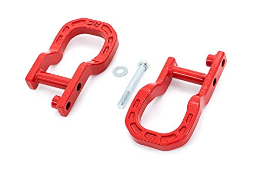 Rough Country Forged Tow Hooks for 2014-2018 Chevy Silverado 1500 | Red - RS134