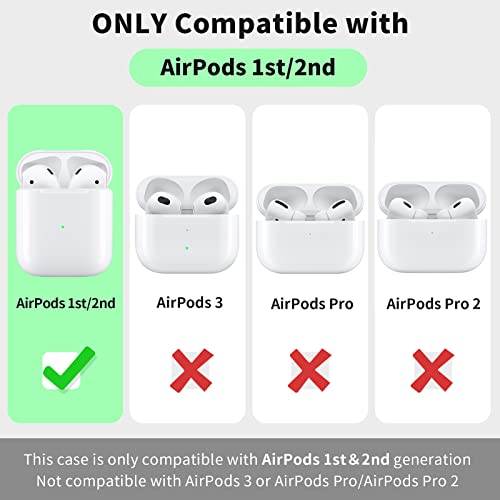 MOLOVA Chicken Theme Case for Airpods 1&2 Case,Silicone 3D Cute Funny Food Kawaii Airpods Cover Shock Proof Protective Skin with Keychain(Chicken Nuggets)