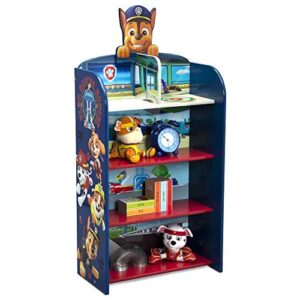 delta children wooden playhouse 4-shelf bookcase for kids, paw patrol