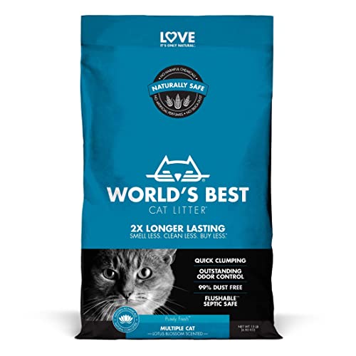 WORLD'S BEST CAT LITTER Multiple Cat Lotus Blossom Scented, 32-Pounds