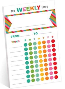 bright cheerful weekly chore chart / 6" x 10" sticky note fill-in task list/homeschool task assignment list