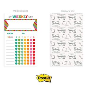 Bright Cheerful Weekly Chore Chart / 6" x 10" Sticky Note Fill-in Task List/Homeschool Task Assignment List