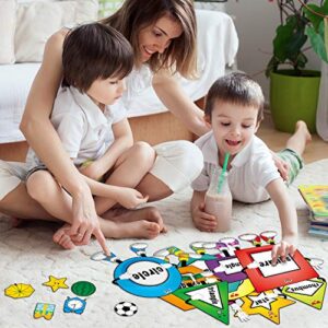 32 Pieces Shapes Bulletin Board Set for Classroom, Shapes Classroom boarders Shapes Posters Cutouts with 80 Pieces Adhesive Glue Point Dots for Toddler Preschool Classroom Learning Decorations