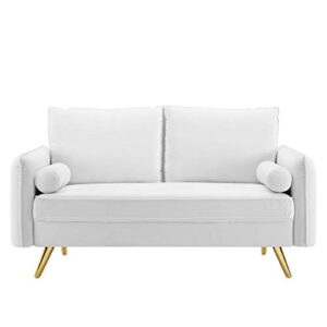 Modway Revive Performance Velvet Loveseat, White