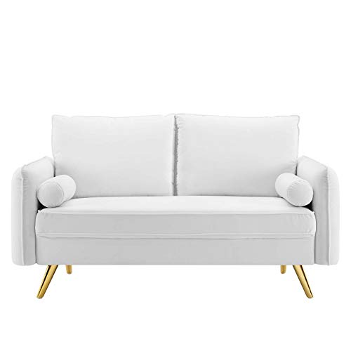 Modway Revive Performance Velvet Loveseat, White