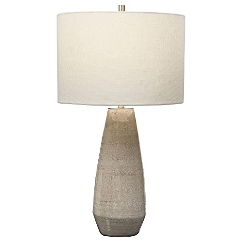 Uttermost Volterra Crackled Taupe-Gray Ceramic Table Lamp