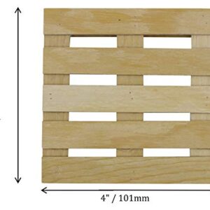 Creative Hobbies 6-Pack Mini Wood Pallet Coasters for Beverages, Hot and Cold Drinks, Mini Building Blocks Stacking, DIY Crafts, 4" x 4" x 11/16"