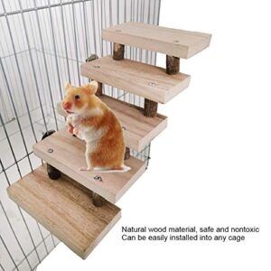 5 Layers Wood Small Animal Ladder,Pets Chewing Toys Climbing Stairs Pet Toys for Mouse, Chinchilla, Rat, Gerbil, Dwarf Hamster, Parrot