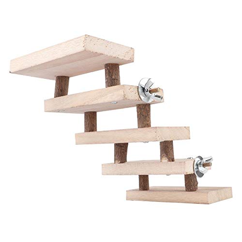 5 Layers Wood Small Animal Ladder,Pets Chewing Toys Climbing Stairs Pet Toys for Mouse, Chinchilla, Rat, Gerbil, Dwarf Hamster, Parrot