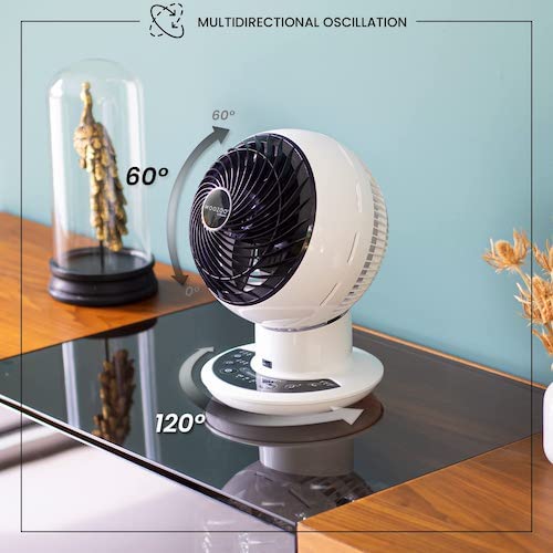 IRIS OHYAMA Silent, Oscillating and Ultra-Powerful Fan with DC Jet Motor and Remote Control - Woozoo - PCF-SDC15T, White, 25 W, 43 m sq, Reach 28 m [UK Model]