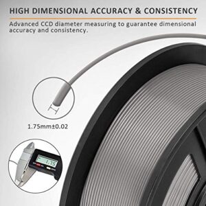 SUNLU PLA 3D Printer Filament, PLA Filament 1.75 mm Dimensional Accuracy +/- 0.02 mm, 1 KG Spool, PLA White+Grey