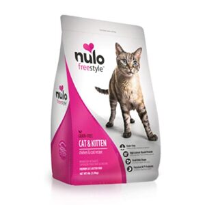 nulo freestyle cat & kitten food, premium grain-free dry small bite kibble cat food, high animal-based protein with bc30 probiotic for digestive health support