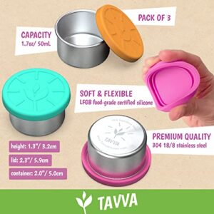 TAVVA Bundle Dips Salad Dressing Container To Go – 3X1.5oz Containers Earth Stainless Steel Food Containers [Set of 5]