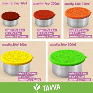 TAVVA Bundle Dips Salad Dressing Container To Go – 3X1.5oz Containers Earth Stainless Steel Food Containers [Set of 5]