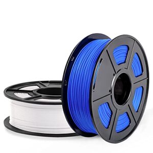 sunlu pla 3d printer filament, pla filament 1.75 mm dimensional accuracy +/- 0.02 mm, 1 kg spool, pla white+blue