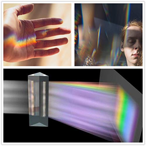 SAILHOME Prism, K9 Optical Glass Triangular Prism, 2.5",4",6"Optical Prisms Glass Physics Teaching Refracted Light Spectrum Rainbow Children Students Present