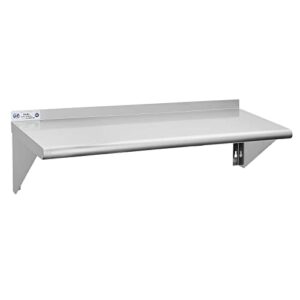 hally sinks & tables h stainless steel shelf 18 x 36 inches, 350 lb, commercial wall mount floating shelving for restaurant, kitchen, home and hotel