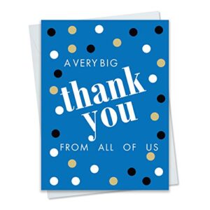 jbh creations big dot jumbo thank you card - extra large 9 x 12 with envelope - blue