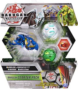 bakugan starter pack 3-pack, fused howlkor x serpenteze ultra, armored alliance collectible action figures