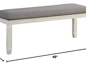 Lexicon Cailloux 48" Dining Bench, Antique White