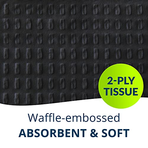 TIDI Choice Bibs/Towels, Black 13" x 18" (Pack of 500) - Waffle Embossed - 2-Ply Tissue - Poly Back Dental Bib to Prevent Leak Through - Dental Consumables (917458)