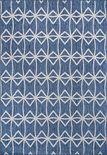 nuLOOM Saunders Geometric Indoor/Outdoor Area Rug, 3' 6" x 5', Blue