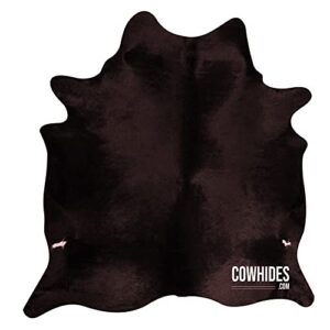 Natural Cowhide Area Rugs Solid Black (Medium - 6 FT x 6.5 FT)