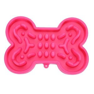 popetpop dog slow feeder bowl silicone bone shape non-slip pet slow eating feeding stop bloat dispenser plate dish for dog puppy