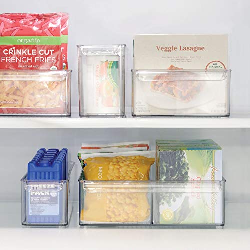 iDesign BPA-Free Plastic Pantry and Kitchen Storage, Freezer and Fridge Organizer Bin with Easy Grip Handles – 14.5" x 4" x 4”, Clear