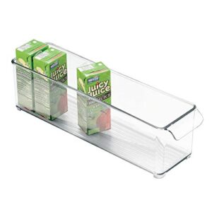 iDesign BPA-Free Plastic Pantry and Kitchen Storage, Freezer and Fridge Organizer Bin with Easy Grip Handles – 14.5" x 4" x 4”, Clear