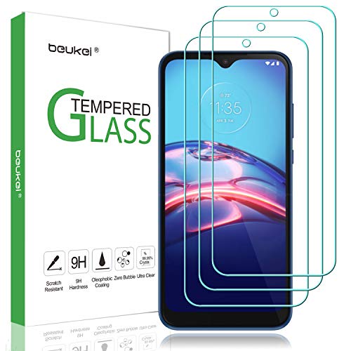 beukei (3 Pack) for Compatible Motorola Moto E (2020) Screen Protector Tempered Glass, Anti Scratch, Bubble Free