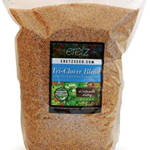 Tri-Clover by Eretz - Three Part Blend of Clovers Providing Beauty, Cover, and Natural Attractant. No Coatings or Fillers, Premium Seeds (5lb)