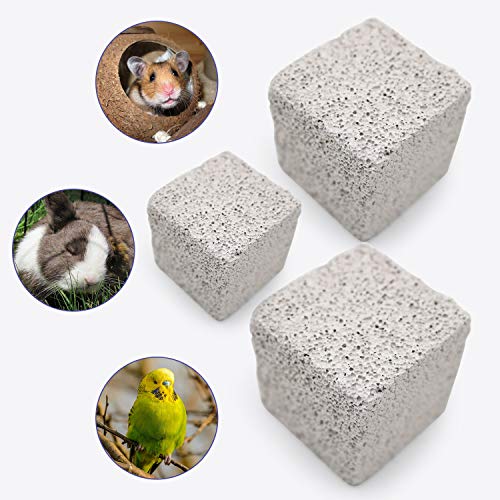 S-Mechanic 9Pcs Hamster Chew Toy Lava Square Stone Teeth Grinding Toys Mineral Stone Chew Toy for Hamsters, Chinchillas, Rabbits and Other Small Animals