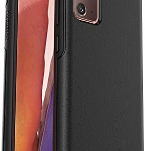 OtterBox Galaxy Note20 5G Symmetry Series Case - BLACK, ultra-sleek, wireless charging compatible, raised edges protect camera & screen