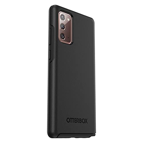 OtterBox Galaxy Note20 5G Symmetry Series Case - BLACK, ultra-sleek, wireless charging compatible, raised edges protect camera & screen