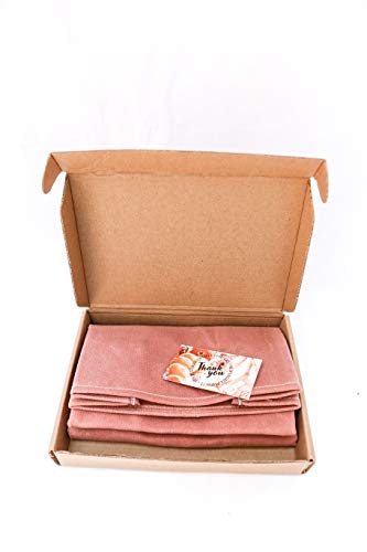 EKOLOJEE Waxed Canvas Lunch Bag | Foldable and Washable Lunch Box for Office, Picnic, Work and Outing | Worthbuy Lunch Bag for Adult Men & Women | Reusable in Zero Waste Packaging | Coral Tree Pink