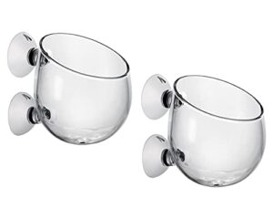 ds. distinctive style aquatic plant cups 2 pieces crystal glass plant pot with 2 suction cups for aquarium decoration