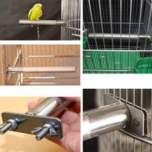 Bird Perch Stainless Steel Stand Parrot Rod Grinding Claws Trimming Beak Nails Grinding Stick Exercise Platform for Parakeet Cockatiel Conure African Grey Macaw Finch Bird Cage Accessories (XL)