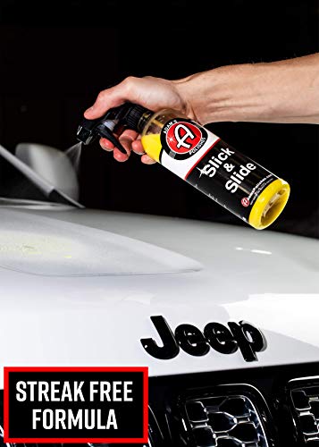 Adam’s Slick & Slide Detail Spray - Hyper Slick Polymer Resin Technology Car Wash Spray Sealant - Car Wax Top Coat Quick Detailer Provides Superior Gloss, Shine, & Slickness (16 Oz)