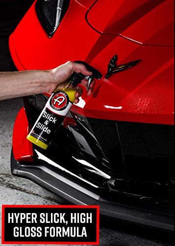 Adam’s Slick & Slide Detail Spray - Hyper Slick Polymer Resin Technology Car Wash Spray Sealant - Car Wax Top Coat Quick Detailer Provides Superior Gloss, Shine, & Slickness (16 Oz)