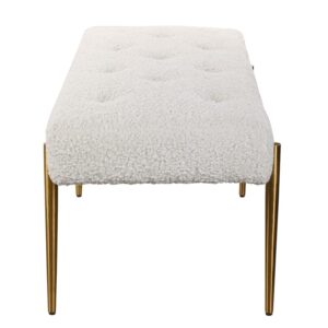 Uttermost Olivier 49 1/2" Wide White Button-Tufted Modern Accent Bench