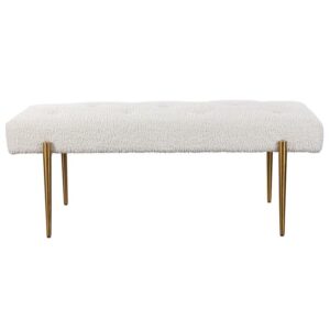 Uttermost Olivier 49 1/2" Wide White Button-Tufted Modern Accent Bench