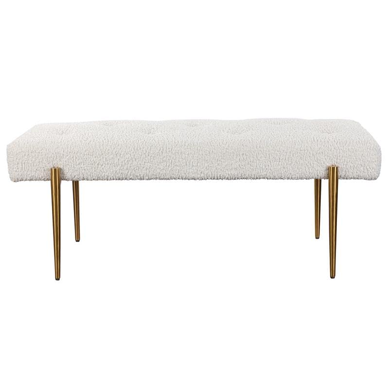 Uttermost Olivier 49 1/2" Wide White Button-Tufted Modern Accent Bench