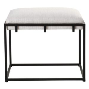 Uttermost Paradox 24" Wide Matte Black and White Small Bench