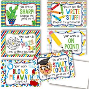 keep up the good work themed blank cards for students from teachers, 4"x6" fill in notecards (6 different designs) by amandacreation (30)