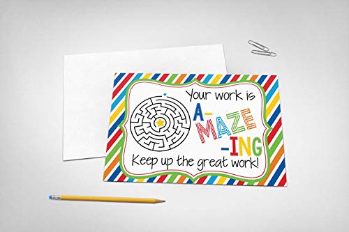 Keep Up The Good Work Themed Blank Cards For Students From Teachers, 4"x6" Fill In Notecards (6 different designs) by AmandaCreation (30)